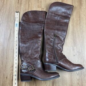 Vince Camuto Brown Leather Knee High Riding Boots Size 7